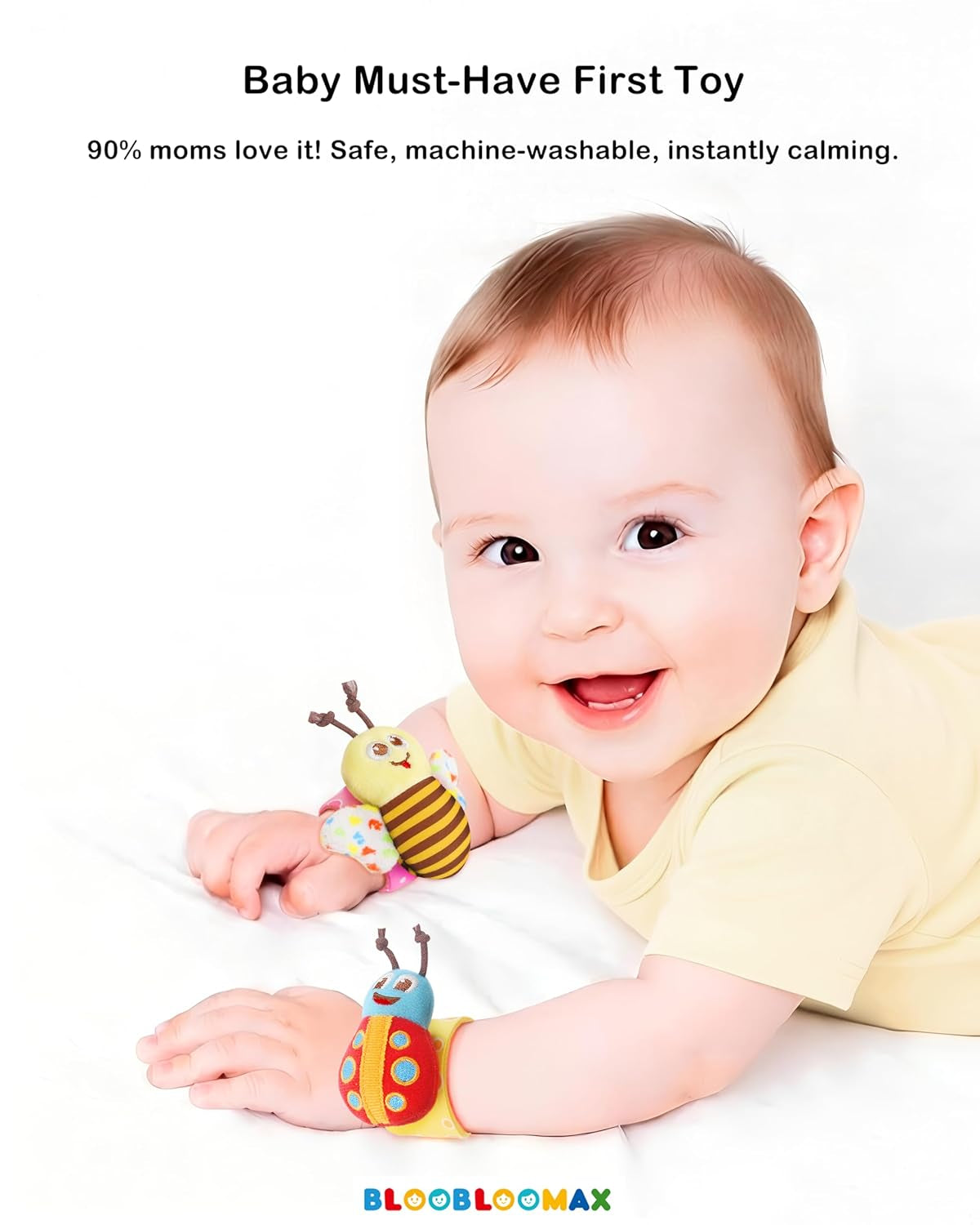Baby Wrist Rattle Socks Toy 0-36 Months Shower Gift Newborn Essentials | Infant Wristband Hand & Ankle Rattles | Sensory Toys for 0-3 Years Newborn Boys & Girls as Shower Present Basket Stuffer