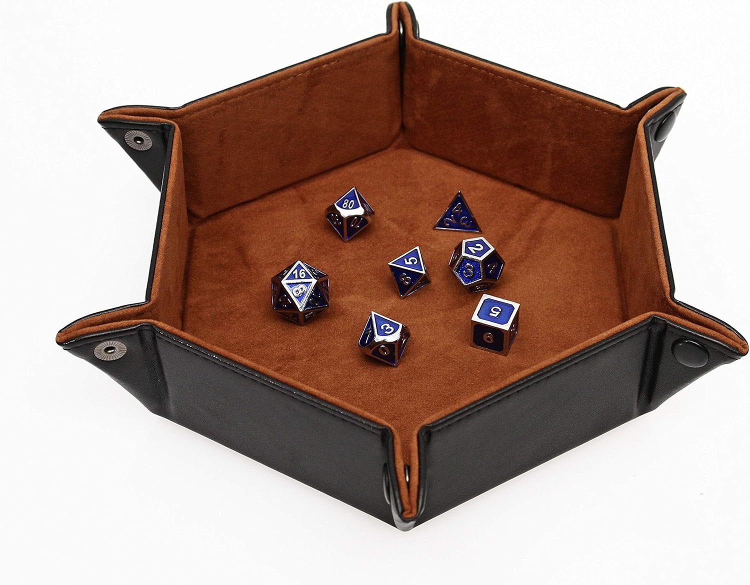 Dice Tray Portable Folding Dice Rolling Tray for Use as DND Dice Tray D&D Dice Tray or Dice Game 6.5 Inch Quiets Rolling Metal Dice - Stronger Snaps Hold Tighter than Other Dice Trays