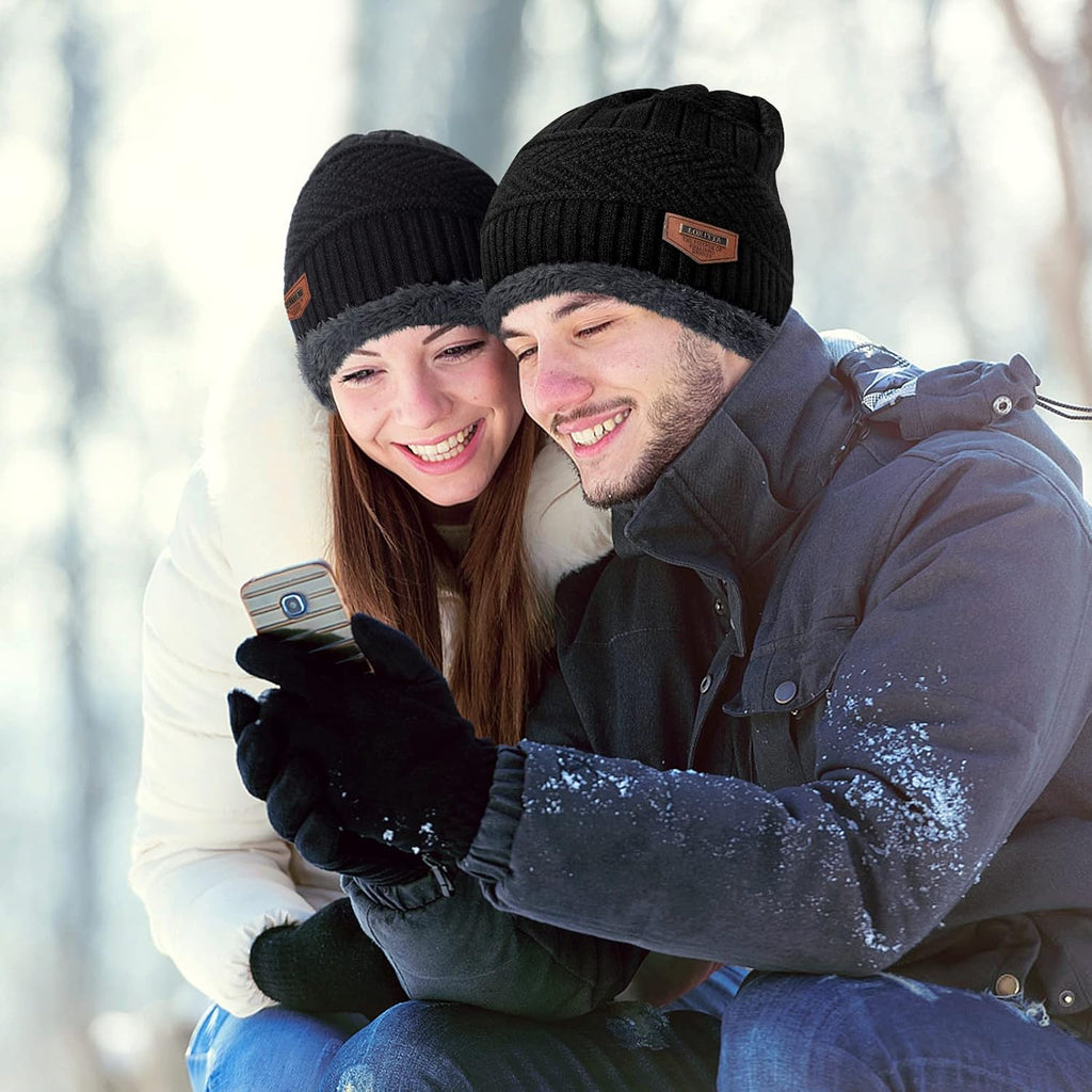Winter Beanie Hats Scarf Gloves Set Thick Warm Slouchy Beanies Hat Knit Skull Cap Neck Warmer for Men Women