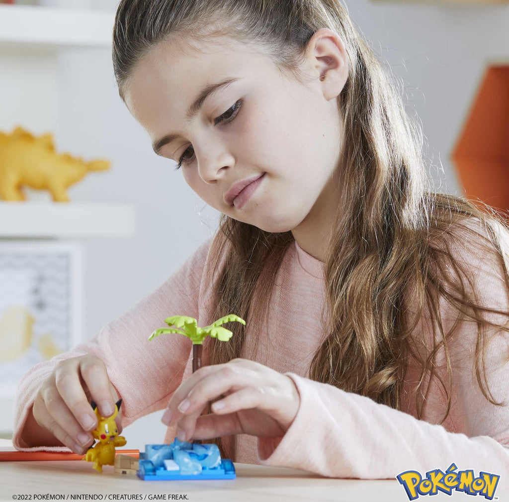 Pokemon Building Toy Kit Pikachu'S Beach Splash (79 Pieces) for Kids