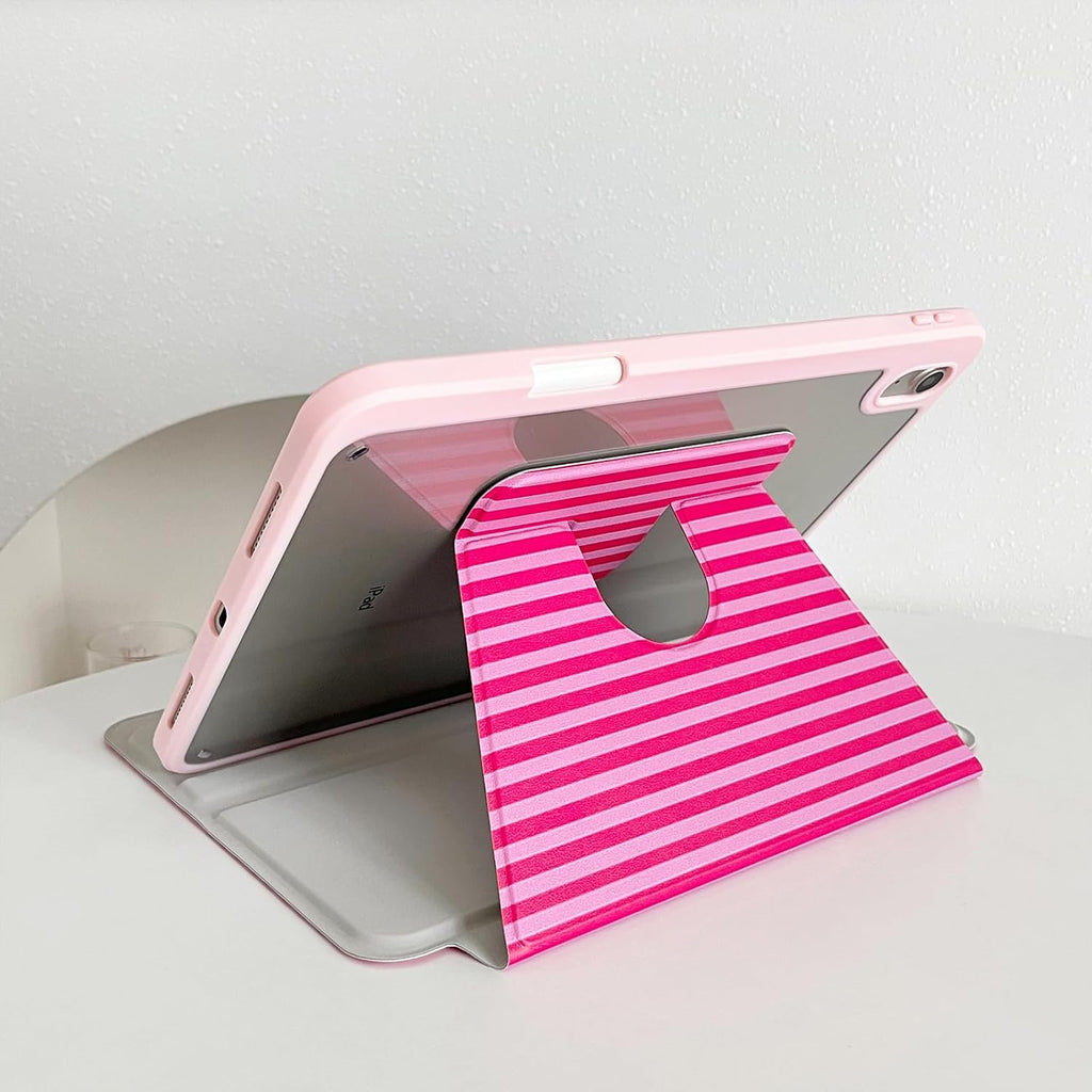 for Ipad A16 Case 11Th Generation 11 Inch 2025/Ipad 10Th Generation 10.9 Inch 2022, Protective Cover with 360 Degree Rotating Stand for Ipad A16 with Pencil Holder, Auto Wake/Sleep - Hot Pink