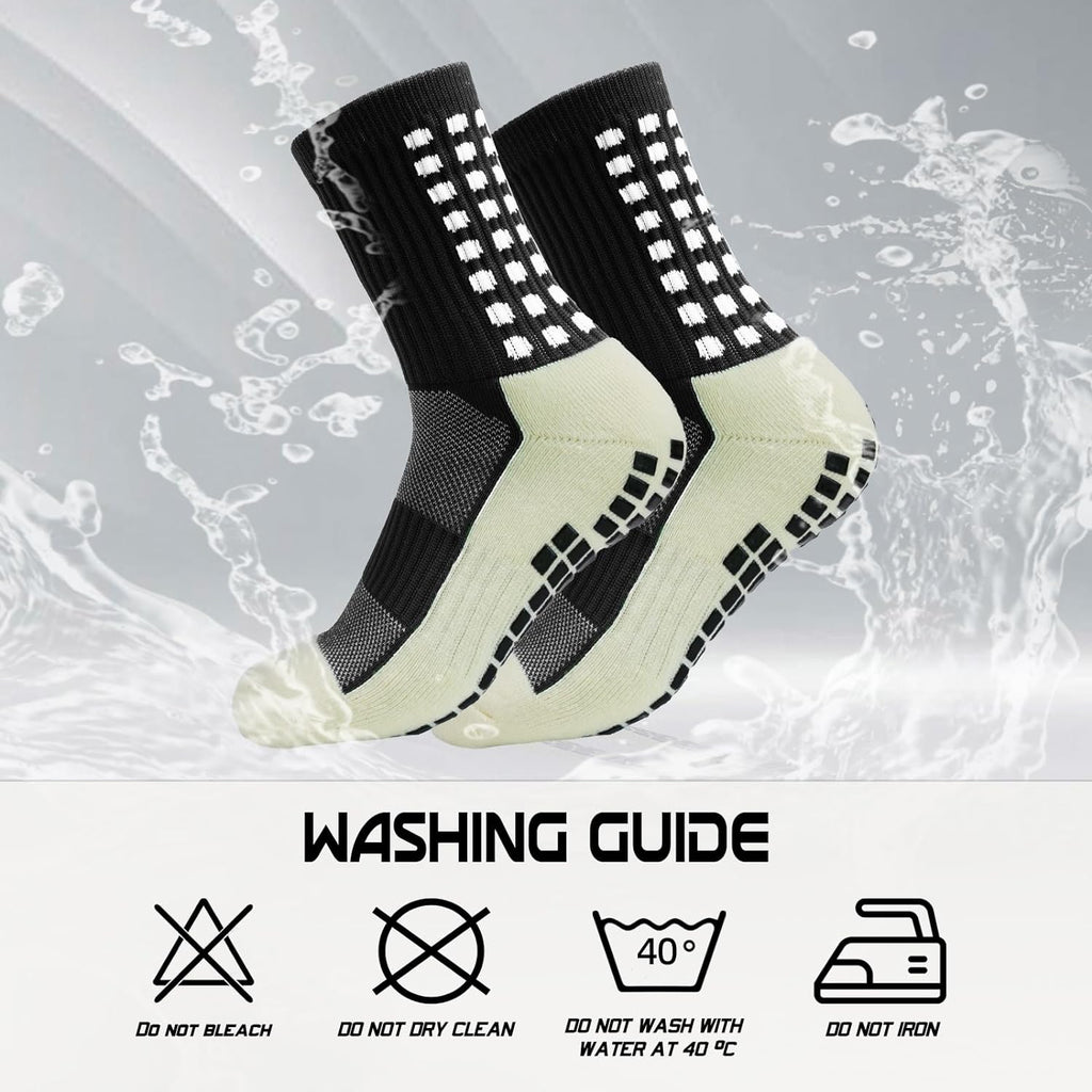 4 Pairs Mens Grip Soccer Socks Non Slip Grippy Women Socks for Football Basketball Sports
